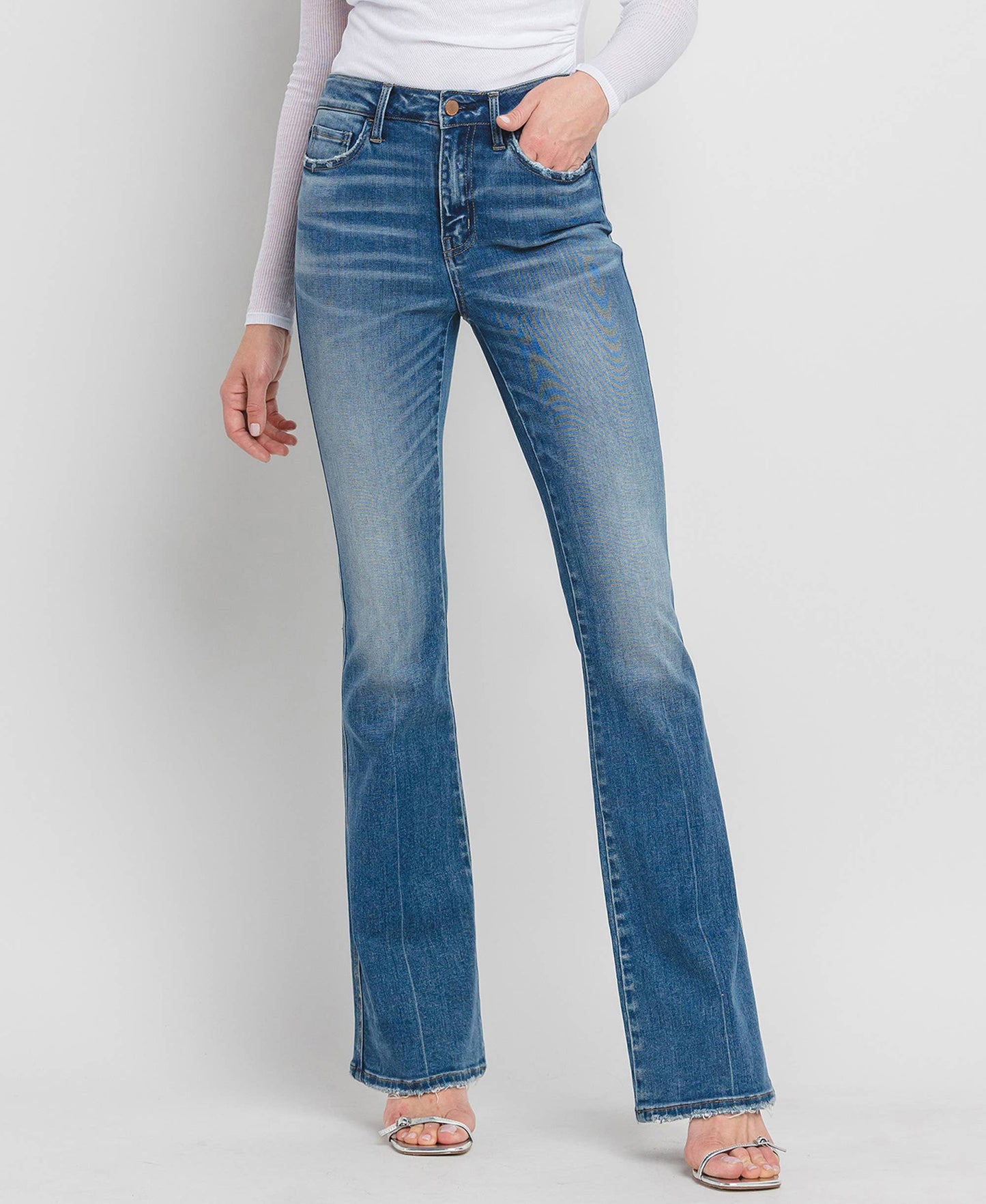 HIGH RISE FULL LENGTH BOOTCUT JEANS F5099