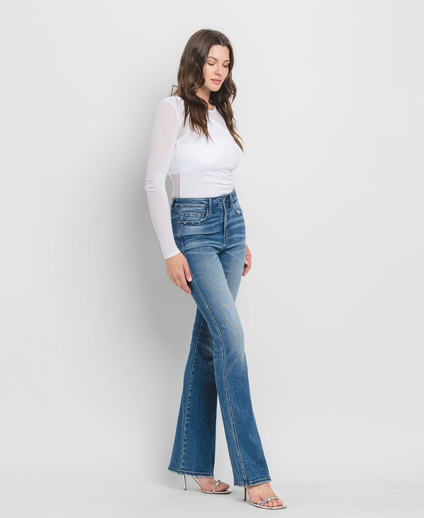 HIGH RISE FULL LENGTH BOOTCUT JEANS F5099