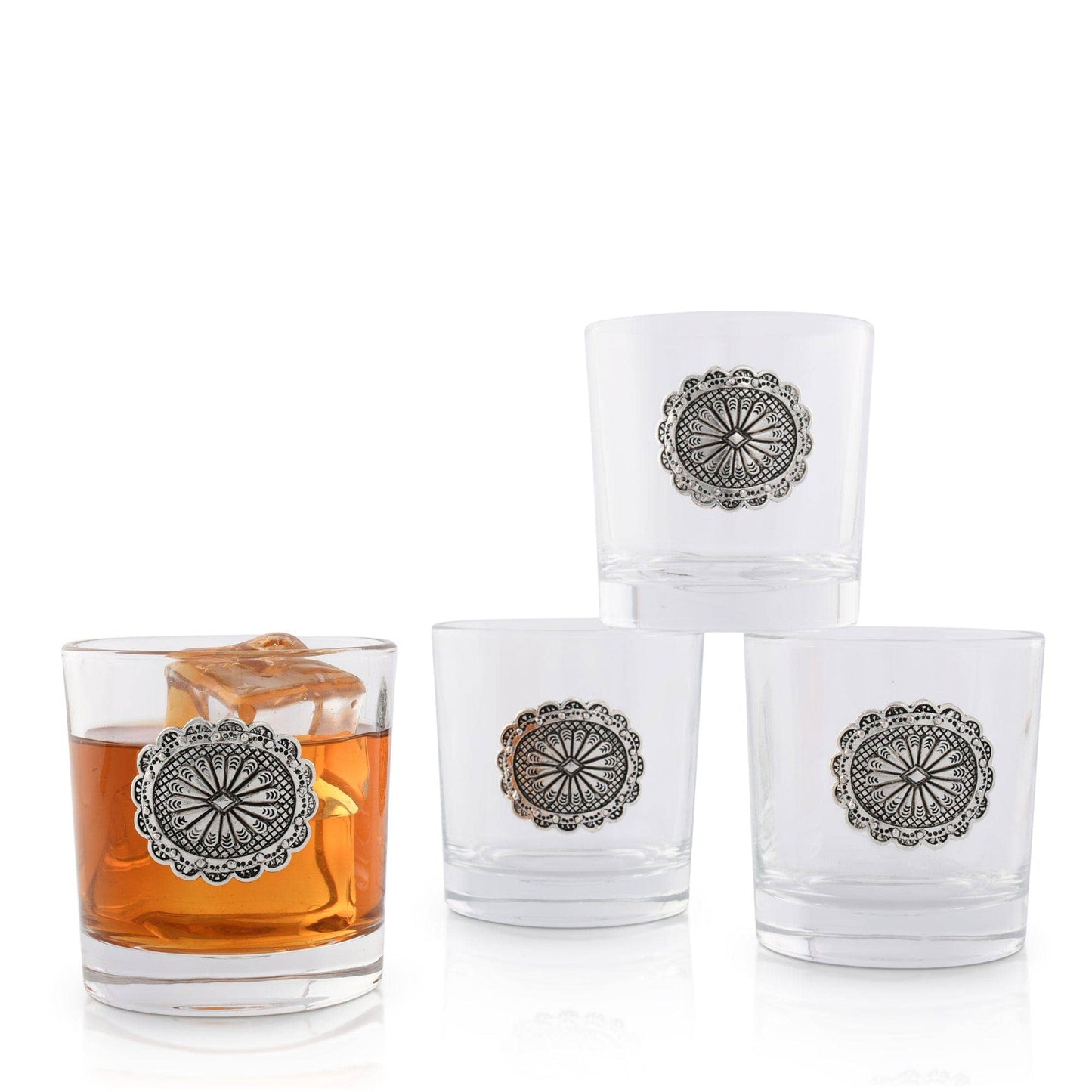 Western Concho Bar Glasses Set of 4